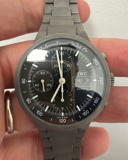 2008 IWC Schaffhausen GST Chronograph 39MM Black Dial Titanium Bracelet (IW370703)