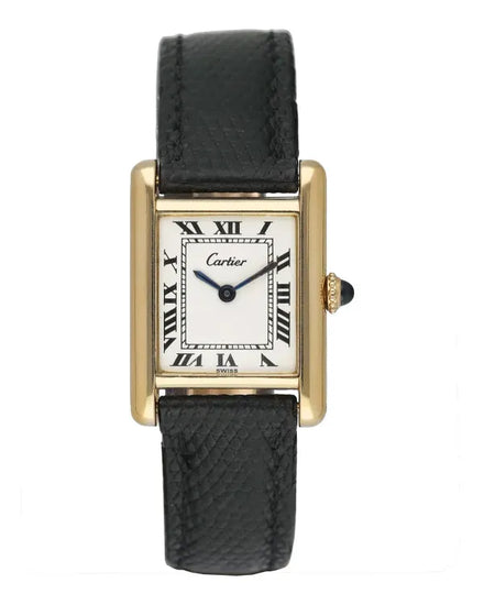 Cartier Tank Louis Cartier 21MM White Dial Leather Strap (78087)