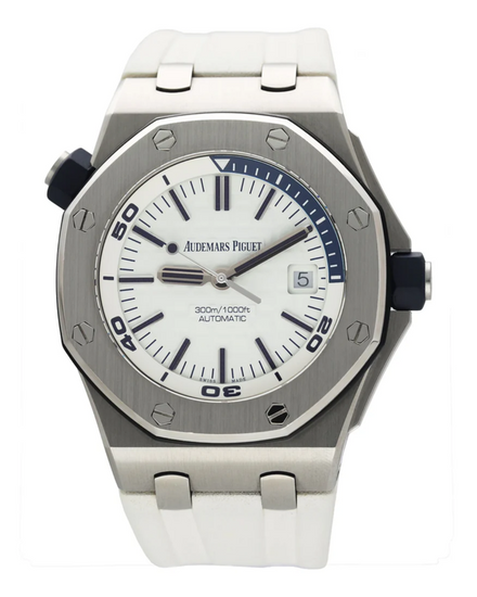 2018 Audemars Piguet Royal Oak Offshore Diver "The Admiral" 42MM White Dial Rubber Strap (15710ST.OO.A010CA.01)