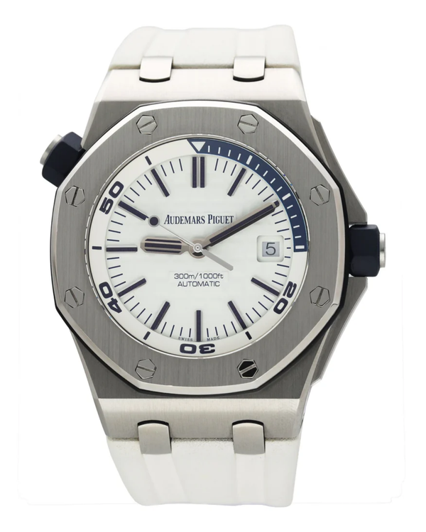 2018 Audemars Piguet Royal Oak Offshore Diver "The Admiral" 42MM White Dial Rubber Strap (15710ST.OO.A010CA.01)