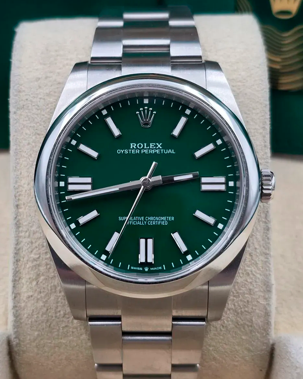 2024 Rolex Oyster Perpetual 41MM Green Dial Oyster Bracelet (124300)