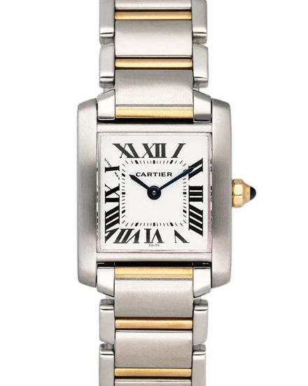 Cartier Tank Française 20MM Quartz White Dial Two-Tone Bracelet (W51007Q4)