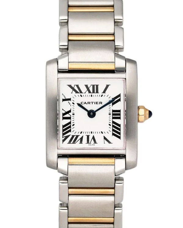 Cartier Tank Française 20MM White Roman Dial Two-Tone Bracelet (W51007Q4)
