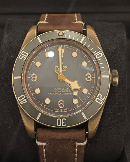 No Reserve -  2020 Tudor Black Bay Bronze 43MM Grey Dial Leather Strap (79250BA)