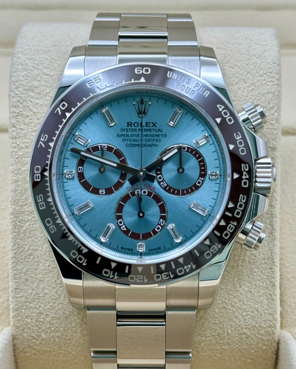 2024 Rolex Cosmograph Daytona 40MM Ice Blue Dial Platinum Oyster Bracelet (126506)