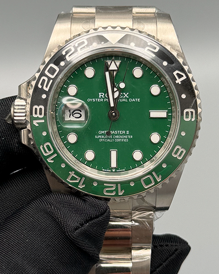 2025 Rolex GMT-Master II "Sprite" 40MM Green Dial White Gold Oyster Bracelet (126729VTNR)
