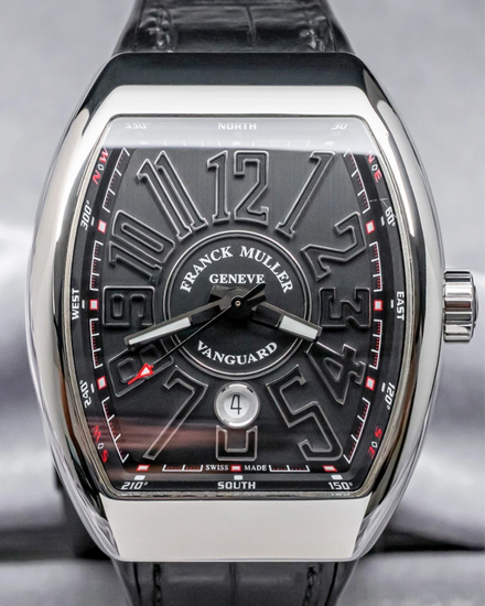Franck Muller Vanguard 45MM Grey Dial Leather Strap (V 45 SC DT AC NR)