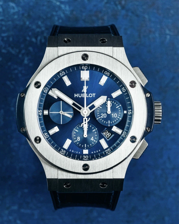 Hublot Big Bang Chronograph 44MM Blue Dial Leather Strap (301.SX.7170.LR)