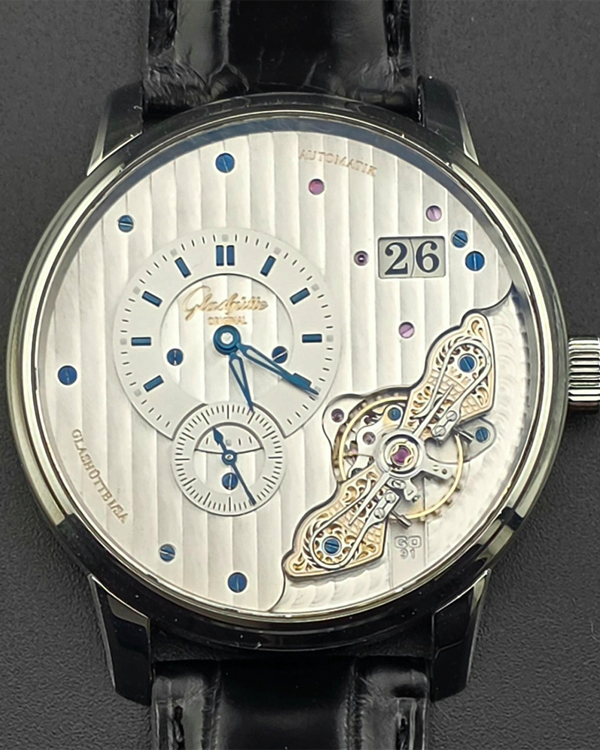 2025 Glashütte Original PanoMaticInverse 42MM Silver Dial Leather Strap (1-91-02-02-02-50)