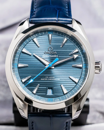 2025 Omega Seamaster Aqua Terra 150M 41MM Blue Dial Leather Strap (220.13.41.21.03.002)