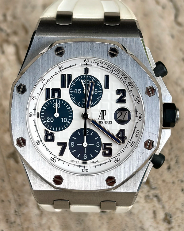 2012 Audemars Piguet Royal Oak Offshore Chronograph 42MM Silver Dial Rubber Strap (26170ST)