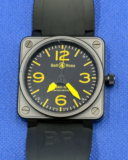 Bell & Ross BR 01 - 92 "Yellow" L.E. 46MM Black Dial Rubber Strap (BR01-92-S-YLW)