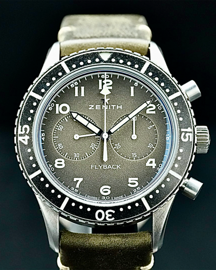 Zenith Pilot Cronometro Tipo CP-2 Flyback 43MM Grey Dial Leather Strap (11.2240.405/21.C773)
