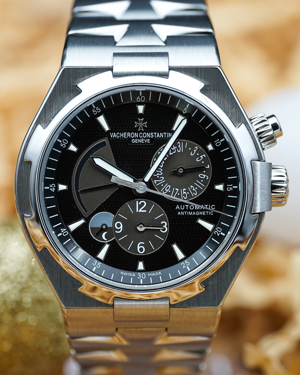 No Reserve - 2016 Vacheron Constantin Overseas Dual Time 42MM Black Dial Steel Bracelet (47450/B01A-9227)