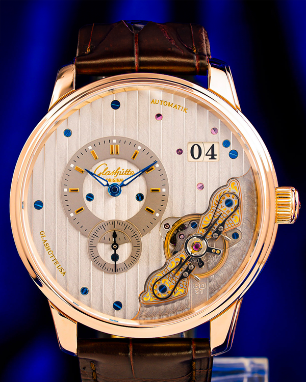 2023 Glashütte Original PanoMaticInverse 42MM Silver Dial Leather Strap (1-91-02-01-05-62)