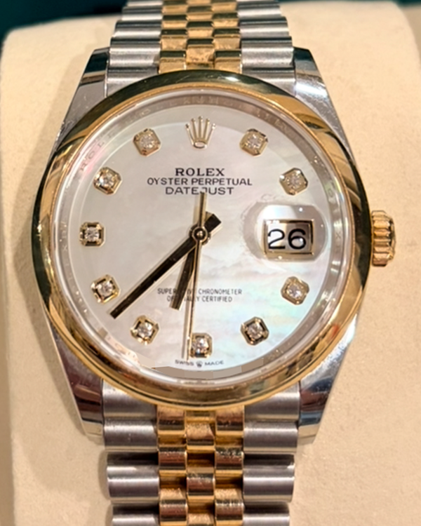 2026 Rolex Datejust 36MM Mother Of Pearl Dial Two-Tone Jubilee Bracelet (126203)