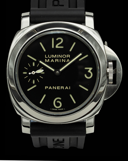 2012 Panerai Luminor Marina Base 44MM Black Dial Rubber Strap (PAM00111)