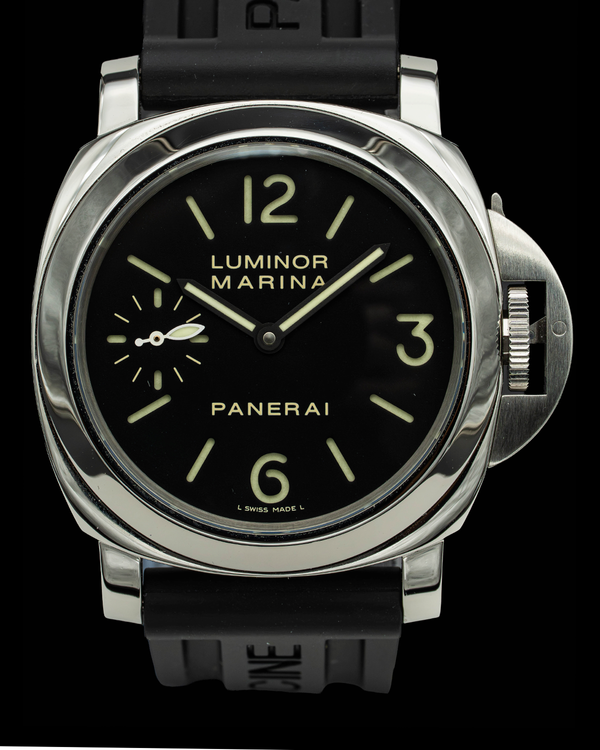 2012 Panerai Luminor Marina Base 44MM Black Dial Rubber Strap (PAM00111)