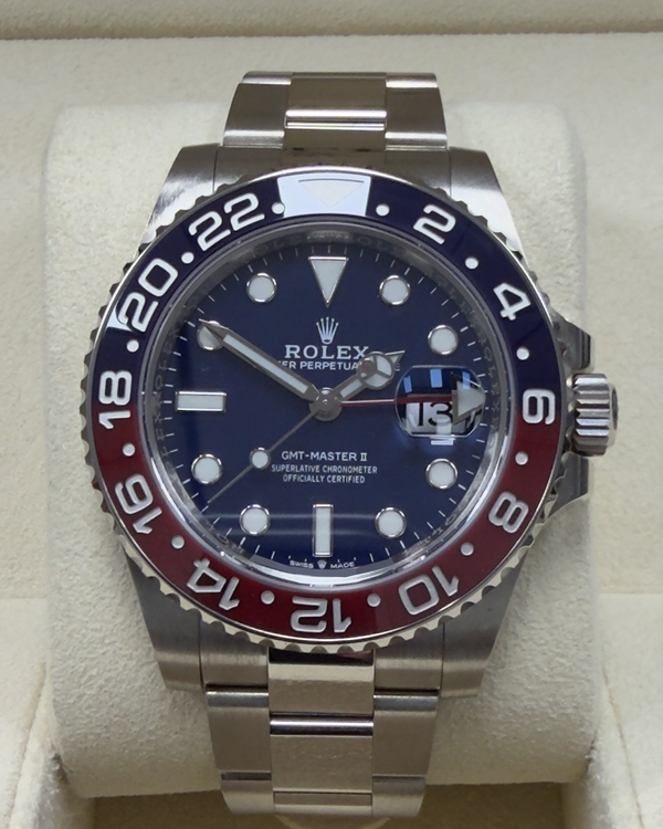 2021 Rolex GMT-Master II "Pepsi" 40MM Blue Dial White Gold Oyster Bracelet (126719BLRO)