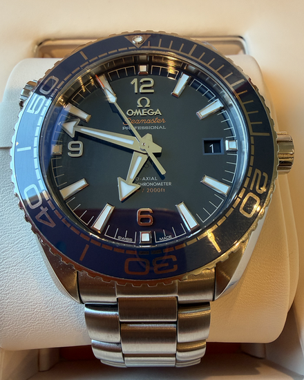2023 Omega Seamaster Planet Ocean 43.5MM Blue Dial Steel Bracelet (215.30.44.21.03.001)