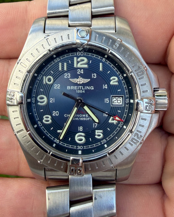 2003 Breitling Colt 38MM Quartz Blue Dial Steel Bracelet (A74350)