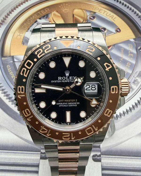 2025 Rolex GMT-Master II "Rootbeer" 40MM Black Dial Two-Tone Oyster Bracelet (126711CHNR)
