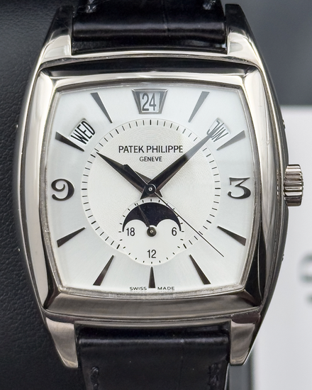 Patek Philippe Gondolo Calendario 38MM Silver Dial Leather Strap (5135G)