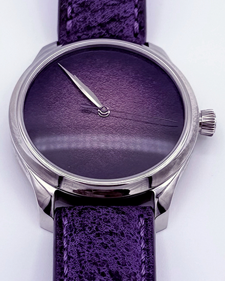 2025 H. Moser & Cie Endeavour Concept Purple Enamel Concept 40MM Purple Dial Leather Strap (1201-1200)