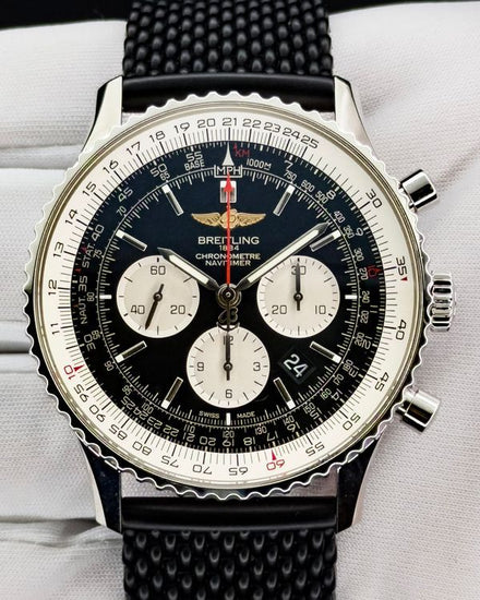 2021 Breitling Navitimer B01 Chronograph 46MM Black Dial Rubber Strap (AB0127)
