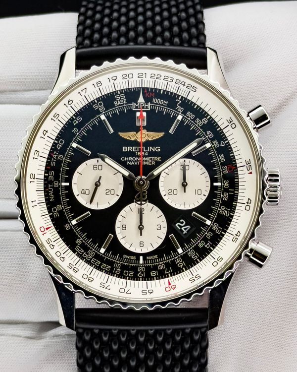 2021 Breitling Navitimer B01 Chronograph 46MM Black Dial Rubber Strap (AB0127)