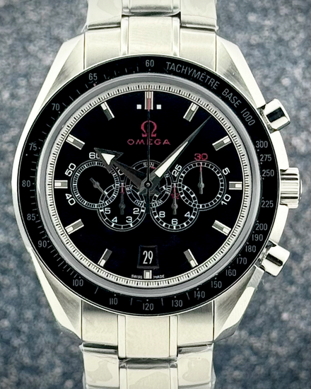 Omega Speedmaster Specialties Olympic Games "Broad Arrow" 44.25MM Black Dial Steel Bracelet (321.30.44.52.01.001)