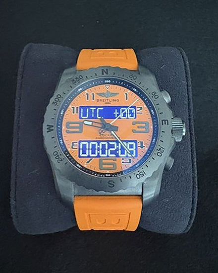2019 Breitling Cockpit B50 Orbiter L.E. 46MM Quartz Orange Dial Rubber Strap (VB50106A1O1S1)
