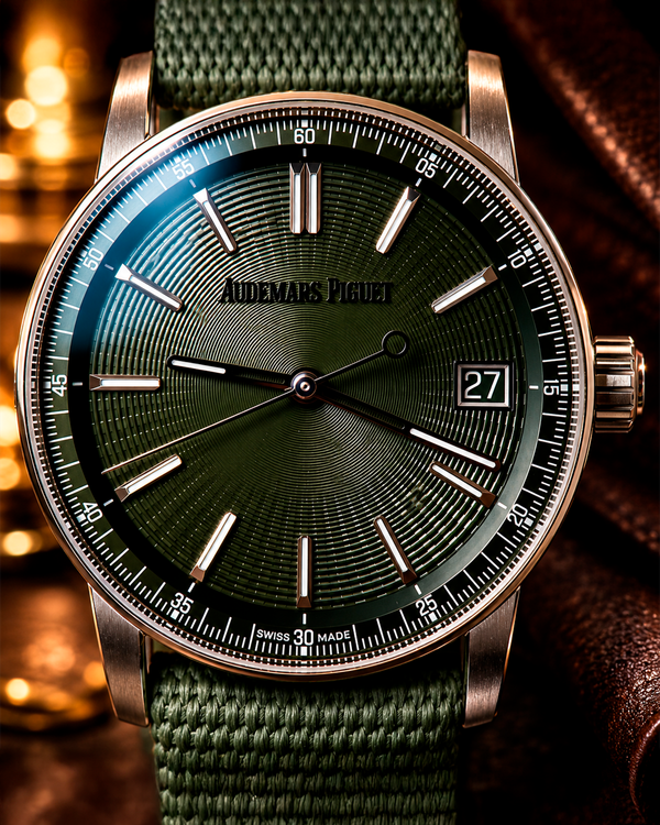 2025 Audemars Piguet Code 11.59 41MM Green Dial Textile Strap (15210ST.OO.A056KB.01)