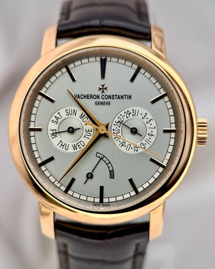 2020 Vacheron Constantin Traditionnelle Day-Date 39.5MM Silver Dial Leather Strap (85290/000R-9969)
