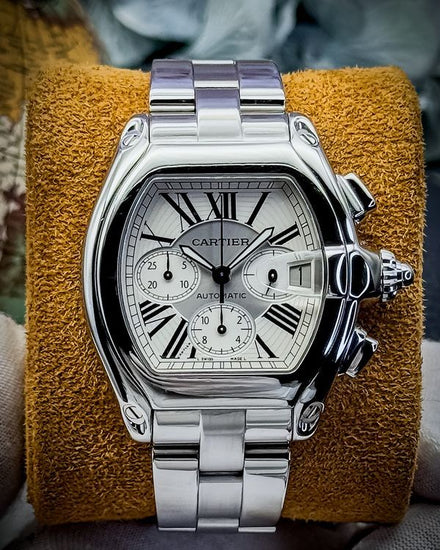 Cartier Roadster 43MM Silver Dial Steel Bracelet (2618)