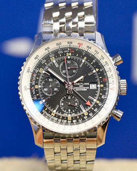 2018 Breitling Navitimer World 46MM Black Dial Steel Bracelet (A24322)