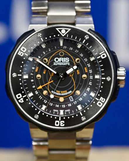 Oris Divers ProDiver Pointer Moon 49MM Black Dial Titanium Bracelet (01 761 7682 7154)