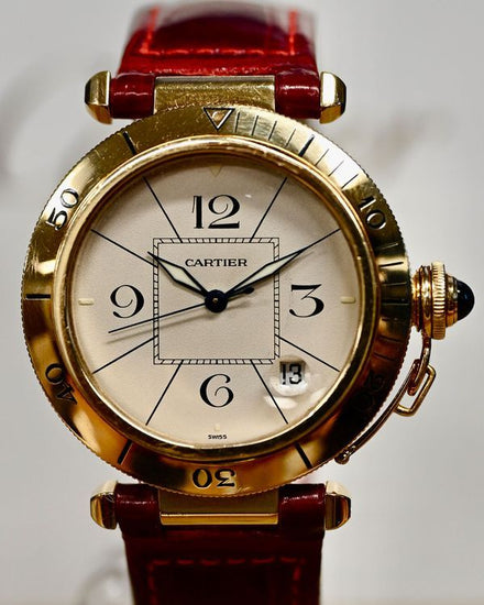 1990 Cartier Pasha De Cartier 38MM White Dial Leather Strap (1989)