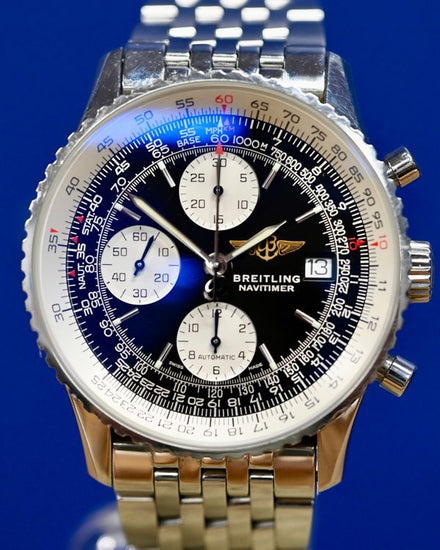 No Reserve - Breitling Navitimer 41.5MM Black Dial Steel Bracelet (A13322)