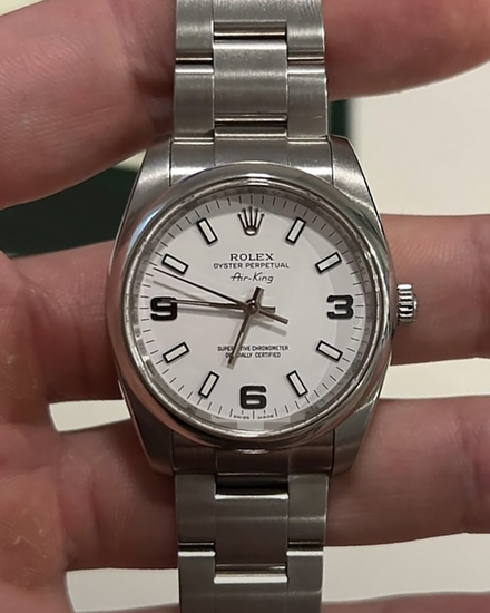 2009 Rolex Air-King 34MM White Dial Oyster Bracelet (114200)