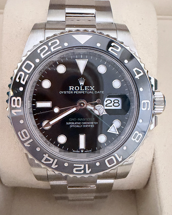 2025 Rolex GMT-Master II "Bruce Wayne" 40MM Black Dial Oyster Bracelet (126710GRNR)