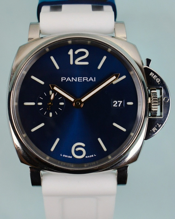 2021 Panerai Luminor Due 42MM Blue Dial Aftermarket Rubber Strap (PAM01124)