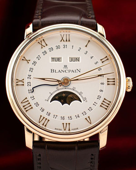 2023 Blancpain Villeret Quantième Complet 40MM Opaline Dial Leather Strap (6654-3642-55B)