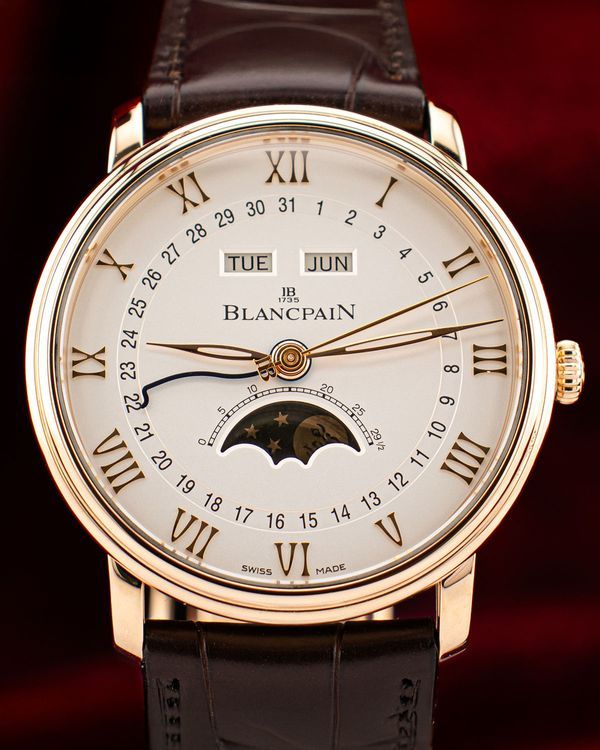 2023 Blancpain Villeret Quantième Complet 40MM Opaline Dial Leather Strap (6654-3642-55B)