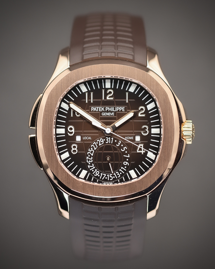 2017 Patek Philippe Aquanaut Travel Time 40.8MM Brown Dial Rubber Strap (5164R-001)