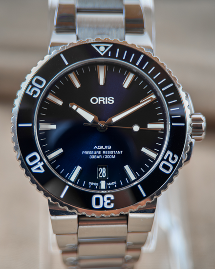 No Reserve - Oris Aquis Date 39.5MM Blue Dial Steel Bracelet (01 733 7730 4135-07 8 24 05PEB)