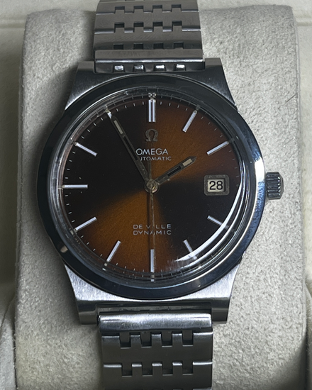 1978 Omega Geneve Vintage 36MM Brown Dial Steel Bracelet (166.0168)