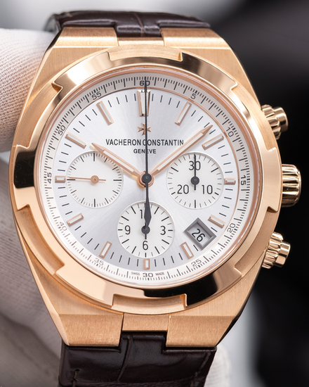2022 Vacheron Constantin Overseas Chronograph 42.5MM Silver Dial Leather Strap (5500V/000R-B074)