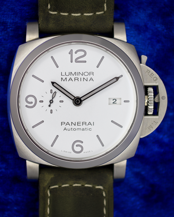 2021 Panerai Luminor Marina 44MM White Dial Leather Strap (PAM01314)