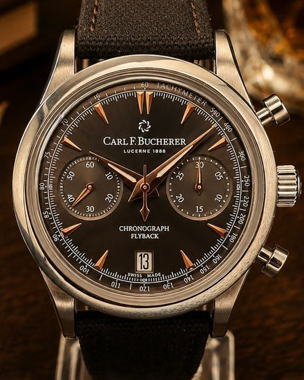 No Reserve - Carl F. Bucherer Manero Flyback 40MM Black Dial Textile Strap (00.10927.08.33.01)